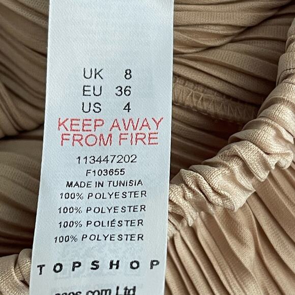 Topshop Golden Pleated Pull On Pants Ankle Slits 4 - Picture 6 of 8